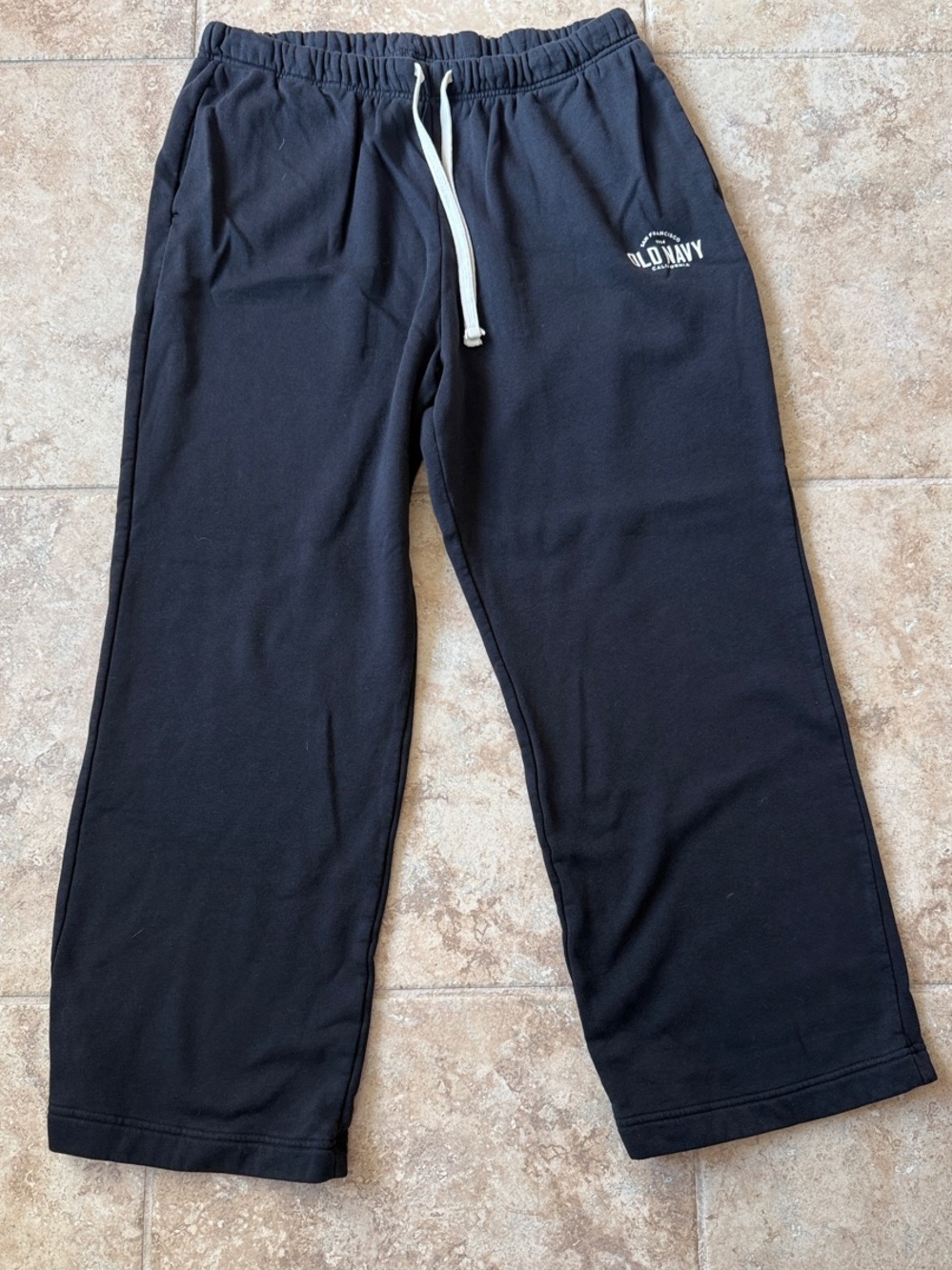 Old Navy Black Jogger Sweatpants with White Drawstring